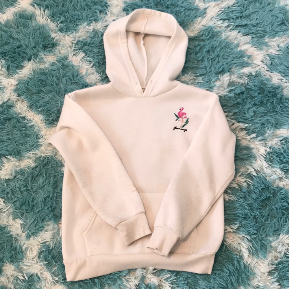 SIZE M Flamingo White Sweatshirt